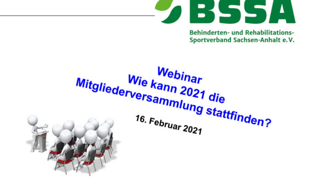 BSSA-Online Seminar „Mitgliederversammlung 2021: Rechtssichere Planung und Durchführung“