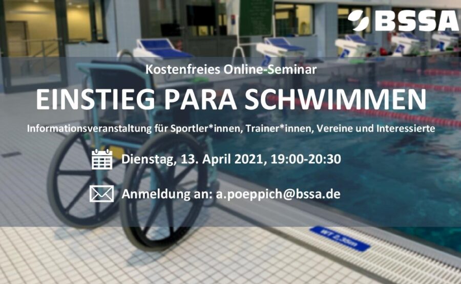 Einladung zum Online-Seminar „Einstieg Para Schwimmen“